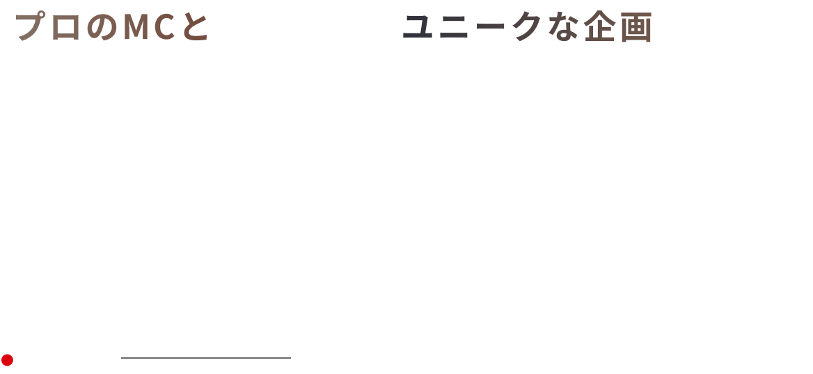 懇親会 プロのMCと　ユニークな企画